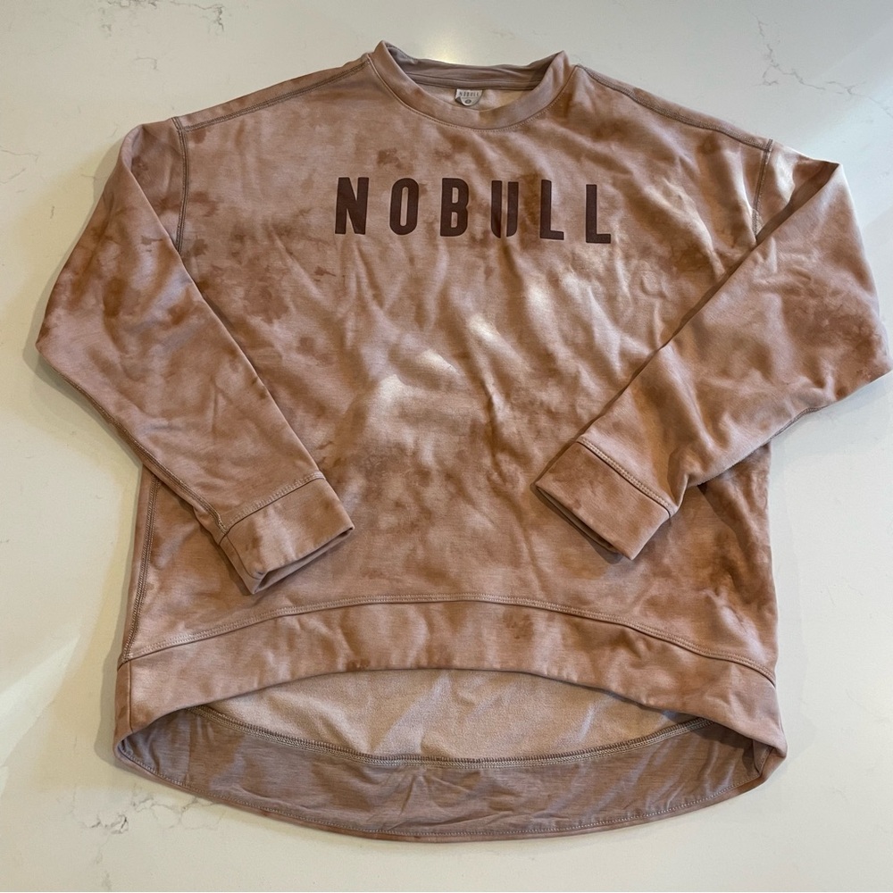 NOBULL tan Tie-Dye Crewneck Sweatshirt